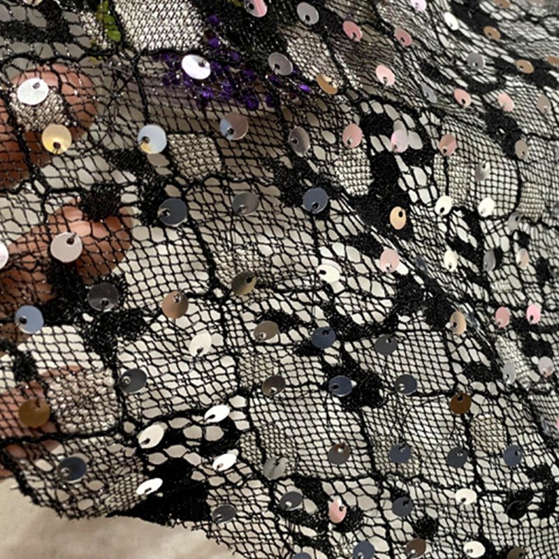 Lace Trim Sequin Polyester Lace Fabric for Apparel Wholesale Supplier 12